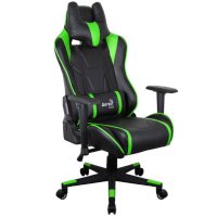 игровое кресло AeroCool AC220 AIR-BG черно-зеленый