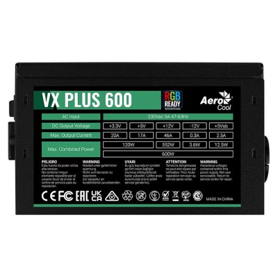 блок питания AeroCool VX Plus 600 RGB