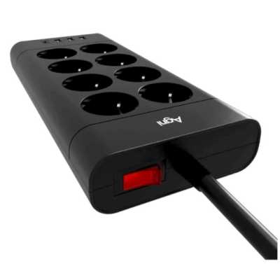 сетевой фильтр AGNI TP-FA4U8E-C-2m-black черный