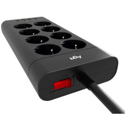 сетевой фильтр AGNI TP-FA4U8E-C-5m-black черный