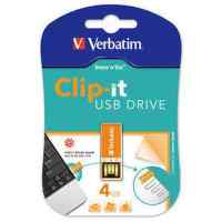 флешка Verbatim 4GB CLIP-IT Orange