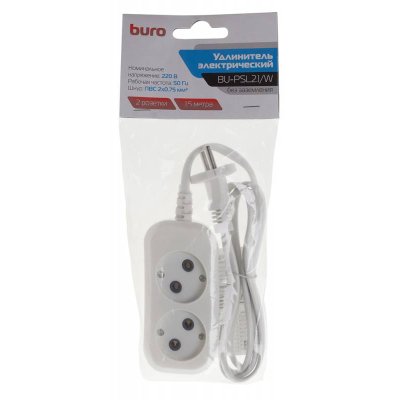 сетевой удлинитель Buro BU-PSL2.1/W белый