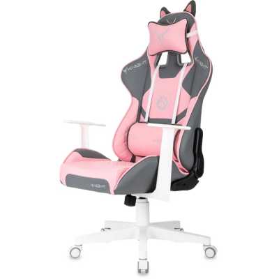 игровое кресло Бюрократ KNIGHT CATZY серый, розовый