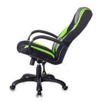 игровое кресло Бюрократ VIKING-9-BL+SD черно-зеленый