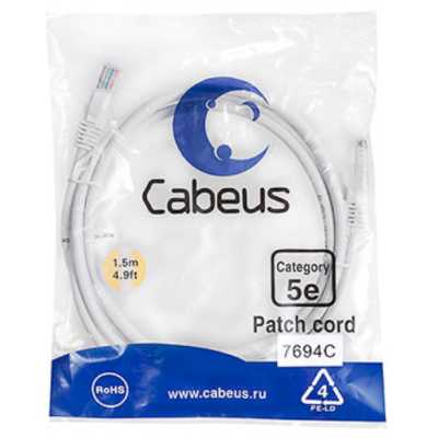 патч-корд Cabeus PC-UTP-RJ45-CAT.5E-1.5M-WH Белый