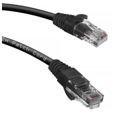 патч-корд Cabeus PC-UTP-RJ45-CAT.5E-1M-BK-LSZH Черный