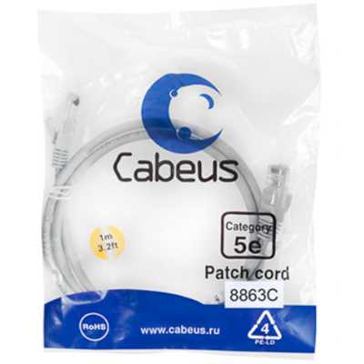 патч-корд Cabeus PC-UTP-RJ45-CAT.5E-1M-LSZH Серый