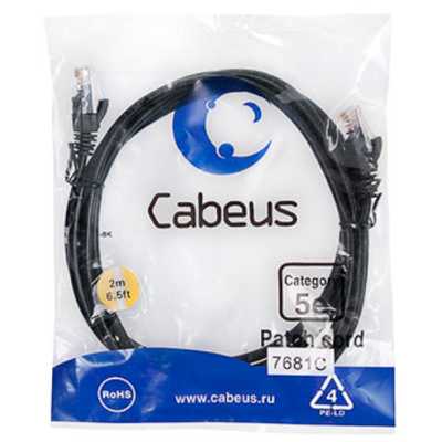 патч-корд Cabeus PC-UTP-RJ45-CAT.5E-2M-BK-LSZH Черный