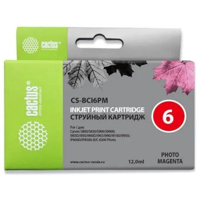 картридж Cactus CS-BCI6PM светло-пурпурный