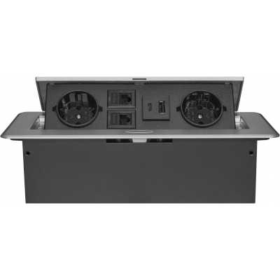 розетка для столешницы Cactus CS-SOCKET-EU2-USBA/C-NET
