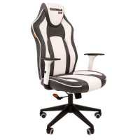 игровое кресло Chairman Game 23 Grey-White черно-белый