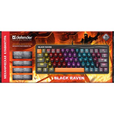 клавиатура Defender Black Raven GK-417 Black Черный-серый