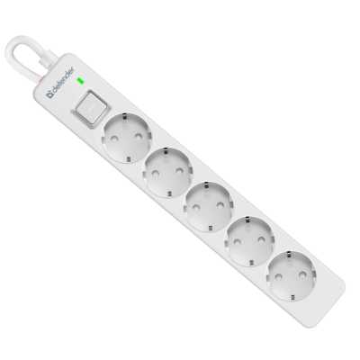 сетевой фильтр Defender DFS 133 White белый