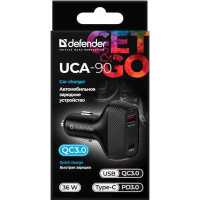 автомобильное зарядное устройство Defender UCA-90 83836 Черный