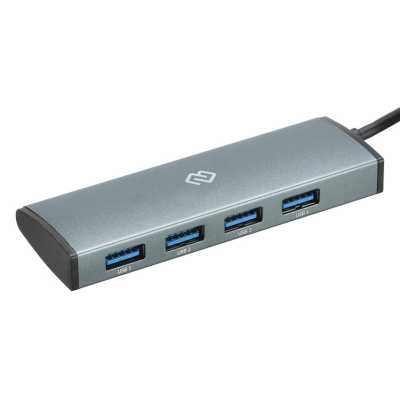 разветвитель USB Digma HUB-4U3.0-UC-G серый