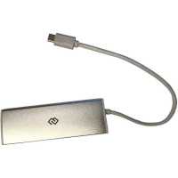 разветвитель USB Digma HUB-4U3.0-UC-S серебристый