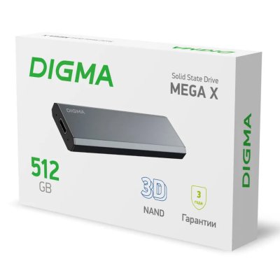 SSD диск Digma Mega X 512Gb DGSM8512G1MGG Темно-серый
