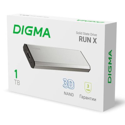 SSD диск Digma Run X 1Tb DGSR8001T1MSR Серебристый