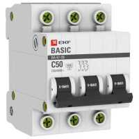 автоматический выключатель EKF ВА 47-29 3P (C) 4.5kA 50 А mcb4729-3-50C