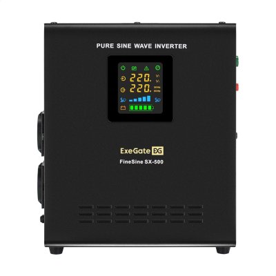ИБП ExeGate FineSine SX-500.LCD.AVR.2SH EX295995RUS Черный