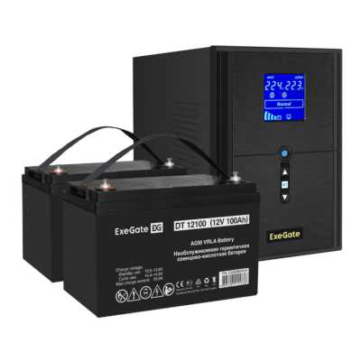 комплект ИБП ExeGate SineTower SZ-2000.LCD.AVR.3SH.1C13.USB EX296850RUS