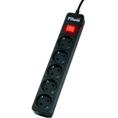 сетевой фильтр Filum FL-SP5-1.8M-BL черный