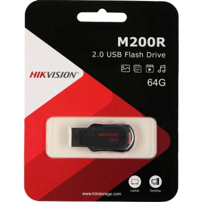 флешка HikVision M200R 64GB HS-USB-M200R/64G Black Черный, красный