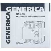 выключатель дифференциальный (УЗО) IEK ВД1-63 4Р 40А 30мА Generica MDV15-4-040-030
