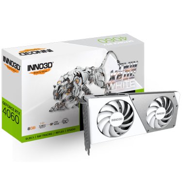 видеокарта Inno3D nVidia GeForce RTX 4060 Twin X2 OC White 8Gb N40602-08D6X-173051W