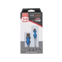 USB кабель 3Cott 3C-CLDC-066BB-MUSB Белый/Синий