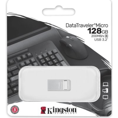 флешка Kingston 128GB DTMC3G2/128GB Серебристый