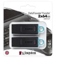 флешка Kingston 64GB DTX/64GB-2P Черный, голубой