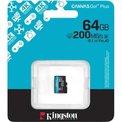 карта памяти Kingston Canvas Go! Plus 64GB SDCG4/64GBSP