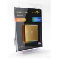 разветвитель USB Konoos UK-36 желтый