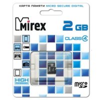 карта памяти Mirex 2GB 13612-MCROSD02