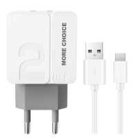 сетевое зарядное устройство More choice NC46a White-Grey Белый