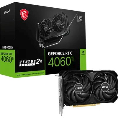 видеокарта MSI nVidia GeForce RTX 4060 Ti Ventus 2X Black 16G OC