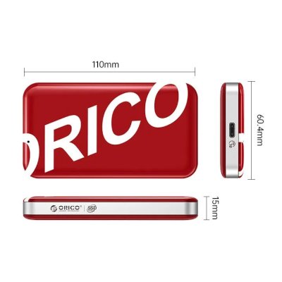 SSD диск Orico 500Gb ORICO-SUPRE-10G-500G-RD-BP Красный