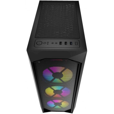 корпус PowerCase Rhombus X3 Mesh LED Black