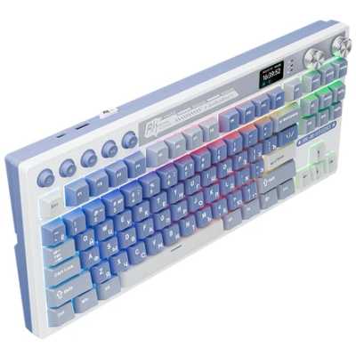 клавиатура Royal Kludge M87 6977576550786 Белый-голубой