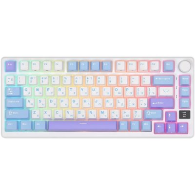 клавиатура Royal Kludge RK-M75 Taro Milk 6935280824081 Белый-голубой